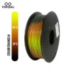 TOPZEAL Newly PLA Tri Temp Change Color Lava 3D Printer Filament, Black to Red to Yellow, 1KG 1.75mm with Tolerance +/-0.05mm