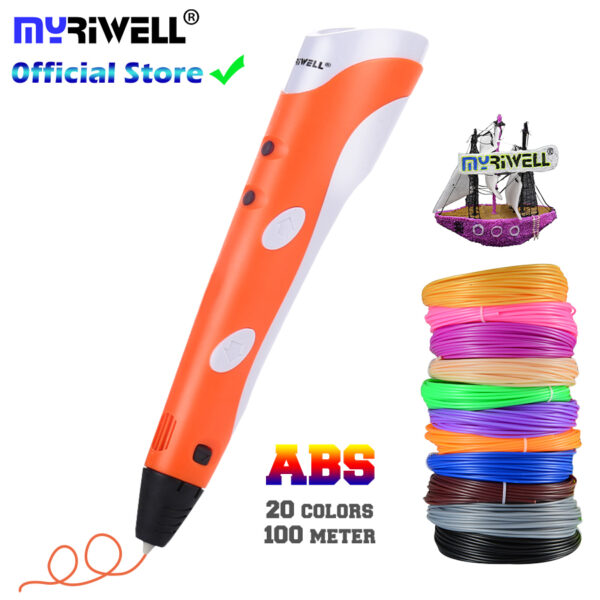 3D Pen Model 3 D Printer Drawing Magic Printing Pens With 100M Plastic ABS Filament School Supplies For Kid Birthday Gifts